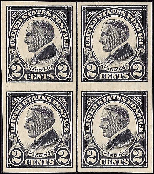 611 Mint,OG,HR... Vertical Line Block of 4... SCV $21.00