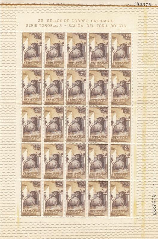 Spain - 1959  Corrida sheet - MNH (1688)