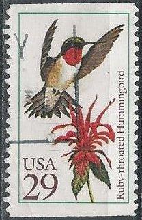 US 2642 (used) 29¢ ruby-throated hummingbird
