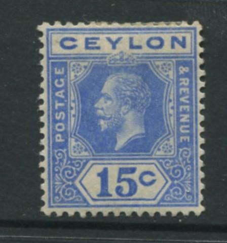 Ceylon -Scott 206 - KGV -Definitive- 1912- MH - Single 15c Stamp