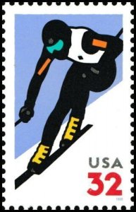 1998 Alpine Skiing Single 32c Postage Stamp, Sc# 3180, MNH, OG