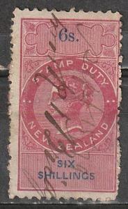 new Zealand used 6 shilling postal fiscal