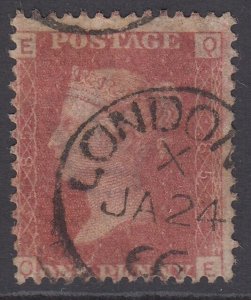 SG 43 1d rose-red plate 85. Very fine used with a London CDS, Jan 24th 1866