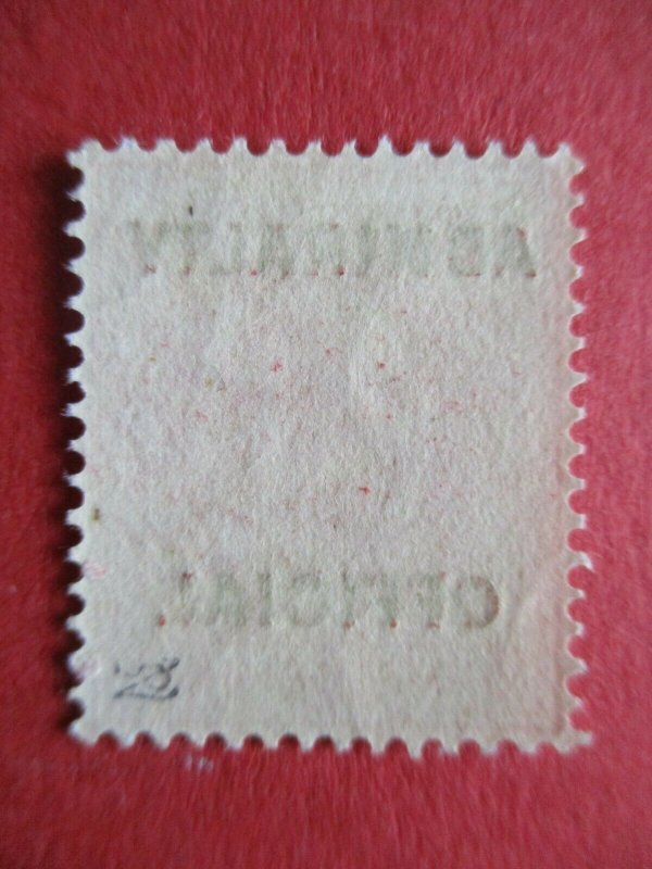 SGo108 1d Red Admiralty Official Type 011 Narrow Overprint Edward VII 1903 MM GB