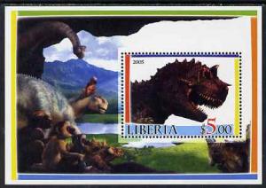 Liberia 2005 Dinosaurs #3 perf souvenir sheet unmounted mint