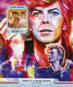 David Bowie Stamps Guinea-Bissau 2016 MNH Tribute Music Ziggy Stardust 1v S/S