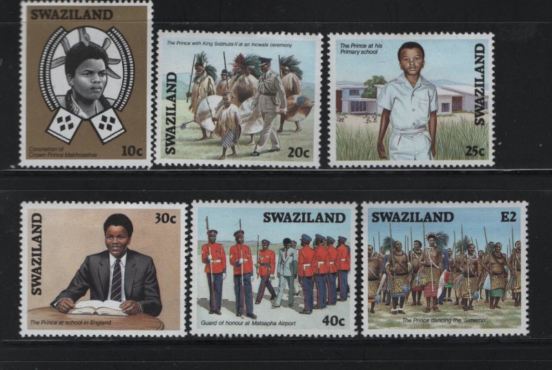 SWAZILAND 495-500 (6) Set, Hinged, 1986 Prince Makhosetive