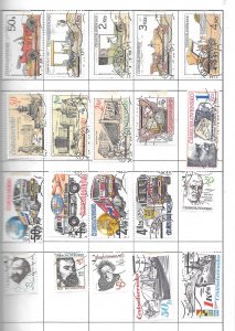 Czechoslovakia Mixture Page of 20 stamp Lot (myB2P7) Collection / Lot