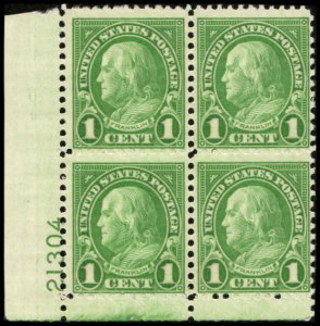 US #632 FRANKLIN MNH LL PLATE BLOCK #21304