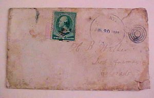 US COVER  B/S COLO LAS ANIMAS 1888YD FROM CONN BACK LODGE