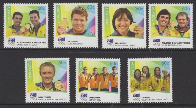 AUSTRALIA SG3820/6 2012 GOLD MEDAL WINNERS AT OLYMPIC GAMES MNH