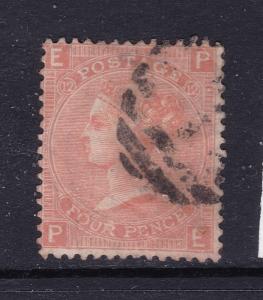 Great Britain a QV 4d vermilion plate 12 used