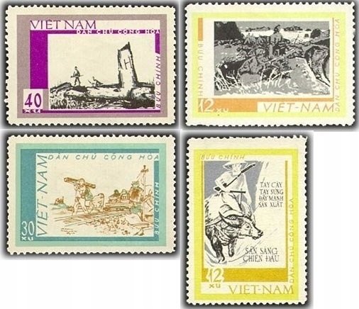 Vietnam 1968 MNH Stamps Scott 530-533 Scenes of War Airplane Railways