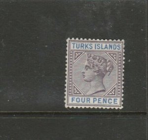 Turks islands 1893/5 4d MM SG 71 