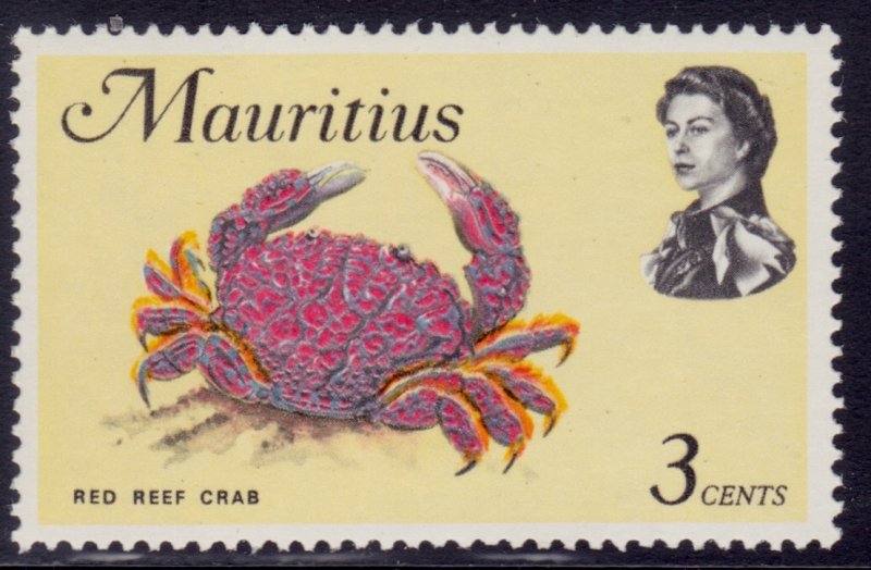 Mauritius, 1969, Marine Life -Red Reef Crab, 3c, MNH**