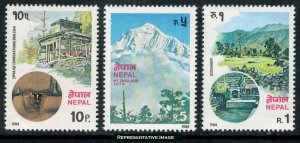 Nepal Scott 385-387 Mint never hinged.