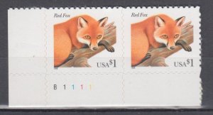 (F) ​USA Sc#3036 Red Fox Plate Pair MNH