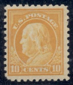 US #472 10¢ orange yellow, og, NH, VF, Scott $230.00