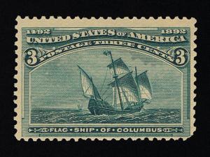 AFFORDABLE GENUINE SCOTT #232 MINT OG NH 3¢ COLUMBUS EXPO ISSUE - ESTATE SALE