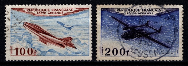 France 1954 Airmail, 100f & 200f [Used]