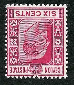 Ceylon SG269w 1903 KEVII 6c Carmine Wmk Crown CA INVERTED SUPERB U/M