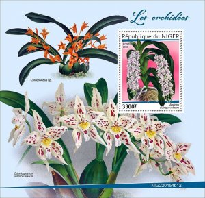 NIGER - 2022 - Orchids - Perf Souv Sheet #12 - Mint Never Hinged