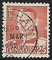 Danmark # 321 - Frederik IX - 25 öre - used  {Dk1}