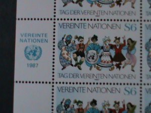 UNITED NATION-1987-SC#75- MULTINATIONAL PEOPLE IN VERIOUS OCCUPATION MNH SHEET