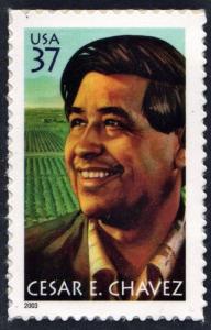 SC#3781 37¢ Cesar E. Chavez Single (2003) SA