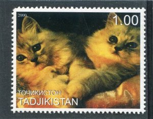 Tajikistan 2000 DOMESTIC CATS 1 value Perforated Mint (NH)