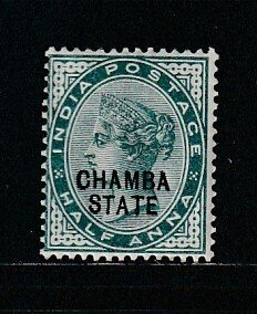 India Convention States Chamba 1 MH Overprint