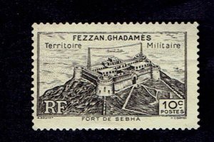 LIBYA FEZZAN GHADAMES SCOTT#1N1 1946 10c FORT SABHA - MNG