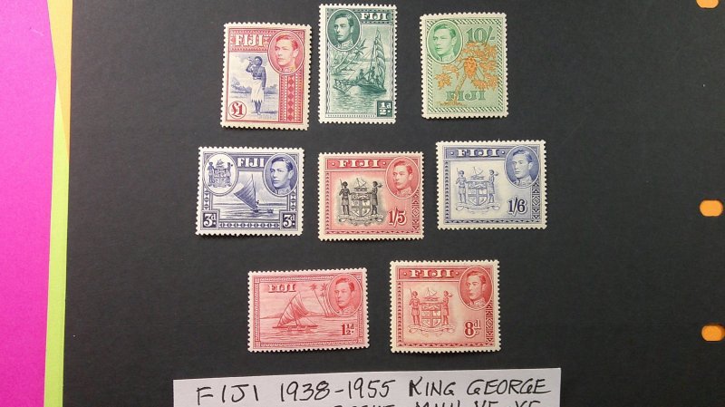 Fiji 1938-1955 Scott# 117//131B (See Photos) MNH VF-XF