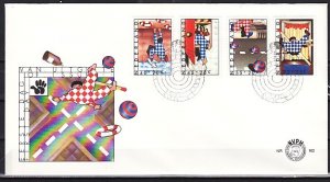 Netherlands, Scott cat. B539-B542 Childhood Dangers issue. First day cover. ^