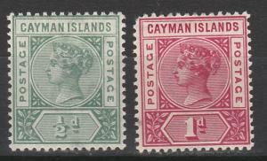 CAYMAN ISLANDS 1900 QV 1/2D AND 1D