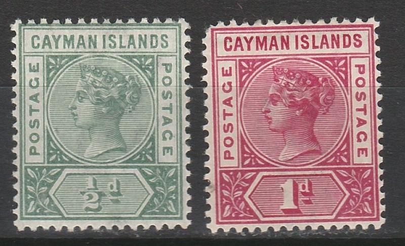 CAYMAN ISLANDS 1900 QV 1/2D AND 1D