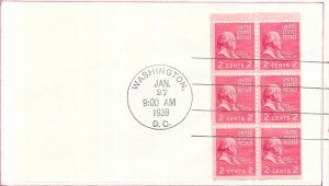 US#806b  $0.02  J Adams Booklet pane of 6 (FDC) CV $15.00