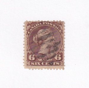 CANADA # 27 6cts LARGE QUEEN LIGHT USED CAT VALUE $80