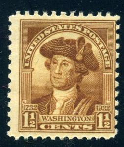 Scott #706 - 1-1/2¢ Washington Bicentennial - MNH