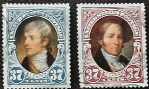 US Scott # 3855-3856; used 37c Lewis and Clark from 2004; VF centering; off ppr