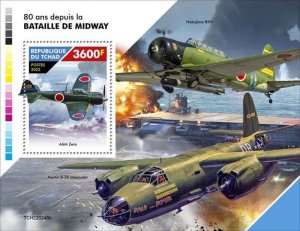 Chad - 2022 WWII Battle of Midway - Stamp Souvenir Sheet - TCH220248b