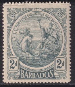 1916-18 Barbados Seal of the Colony 2 pence issue MLH Sc# 130 CV $16.00