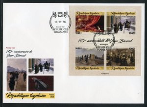 TOGO 2023 175th ANNIVERSARY OF JEAN BERAUD PAINTINGS SHEET FDC