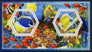 CHAD - 2014 - Fish - Perf 2v Sheet #2 - M N H - Private Issue