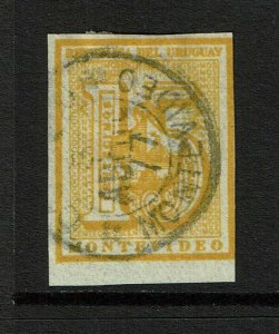 Uruguay SC# 32 Used / Hinge Rem / Top Creasing From Hinge - S11834