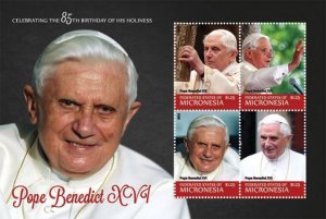 Micronesia - Pope Benedict XVI - 4 Stamp  Sheet - MIC1219