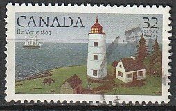 1984 Canada - Sc 1034 - used VF - 1 single - Lighthouses - Ile Verte, QC