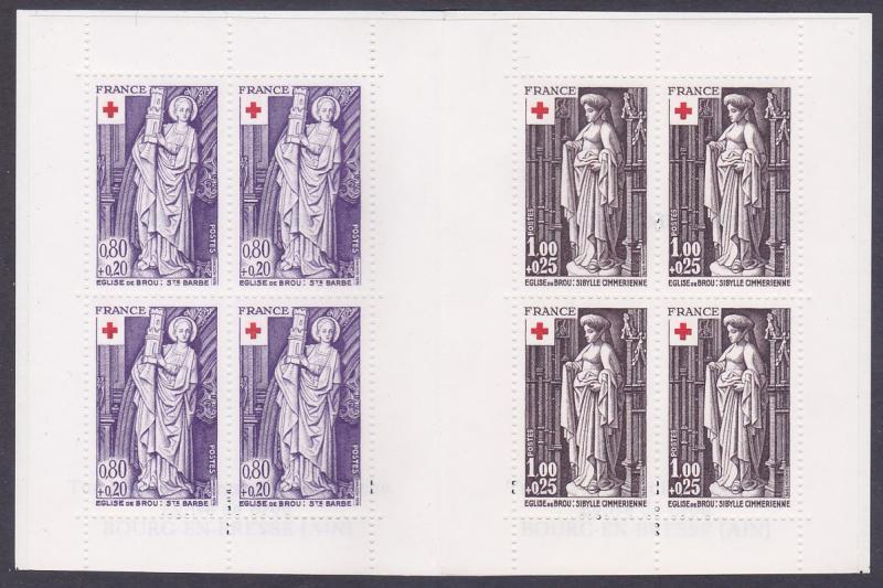 France B496a MNH 1978 Booklet St Barbara & Cimmerian Sibyl Sculptures w/Gutter