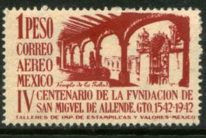 MEXICO C131, $1PESO San Miguel de Allende 400th Anniv UNUSED, H OG.