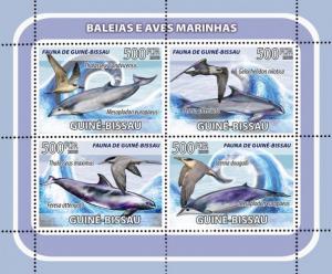 GUINEA BISSAU 2008 SHEET WHALES SEA BIRDS MARINE LIFE